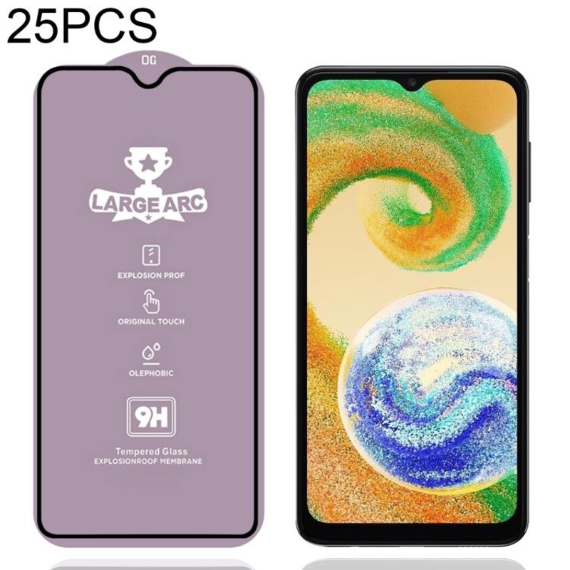 For Samsung Galaxy A04s 25pcs 9H 0.4mm High Aluminum Large Arc Tempered Glass Film