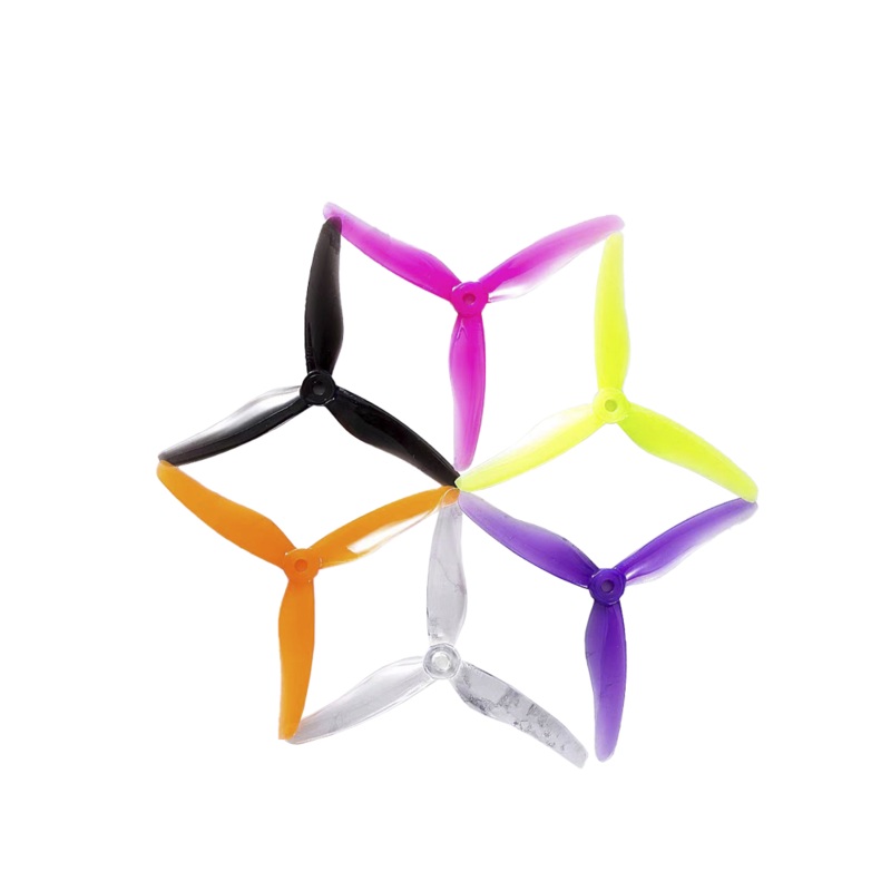 GEMFAN 51433-3 SEEKER 5 Drone Propellers 5 Inch 3-Blade PC, 6mm Hub, 4pcs (2CW+2CCW)