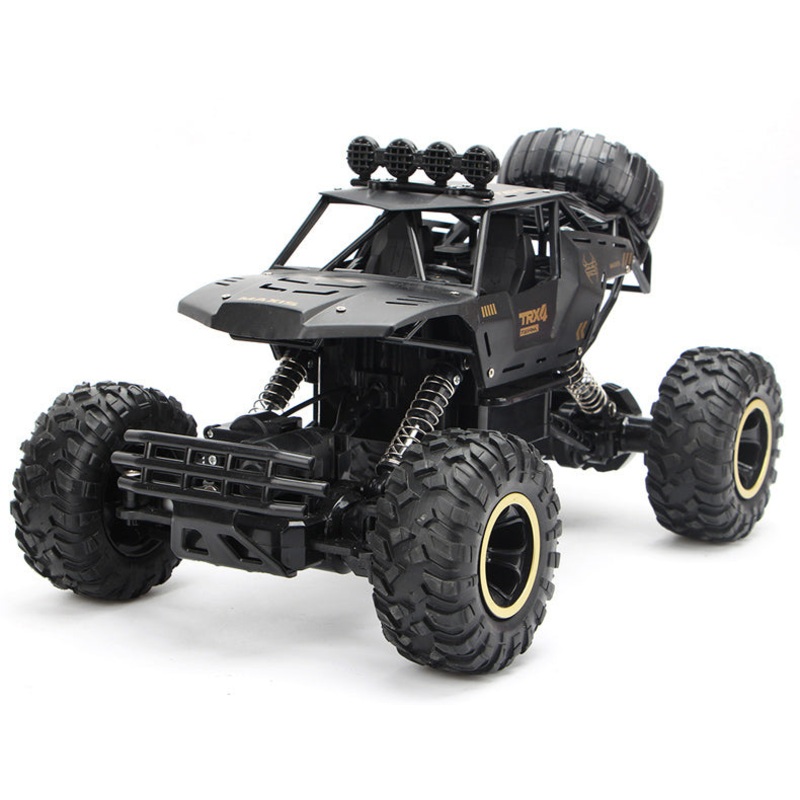 ZWN 1:12 / 1:16 4WD RC Car With Led Lights - 2.4G Radio Remote Control Cars Buggy Off-Road Control Trucks Boys Toys for Children 37CM Black 1B Alloy