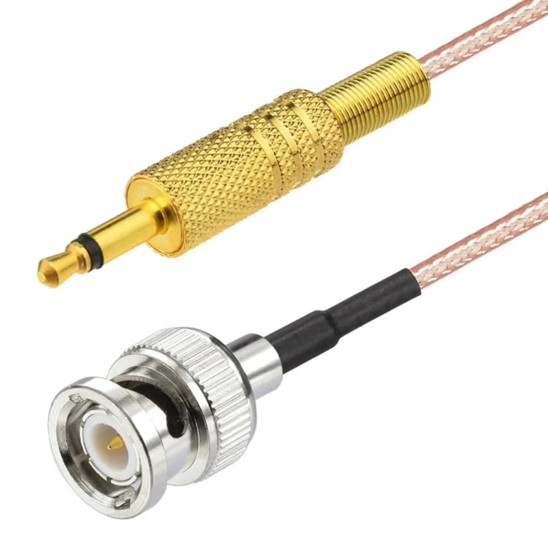 20cm BNC Male To 3.5mm Male Stereo Adapter Coaxial Power Audio RG316 Cable