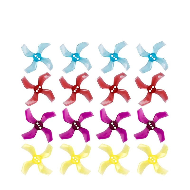 8/16 Pairs Gemfan 1636 1.6X3.6X4 4-Blade PC Propeller - 1mm/1.5mm Hole For RC FPV Racing Freestyle Geprc TinyGo Tinywhoop Drone 8Pairs Blue 1mm