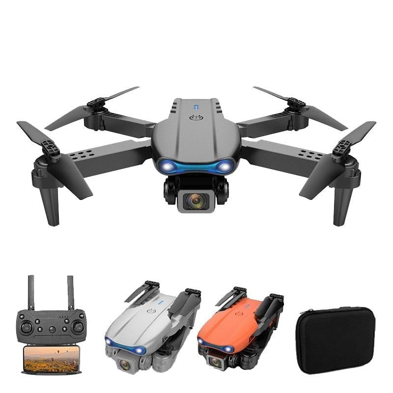 E99 Pro Drone With HD Camera - 4K Dual Camera 25 Minutes 200M Distance Headless Model Night Flying WIFI Foldable Drone Single C-1B-Black