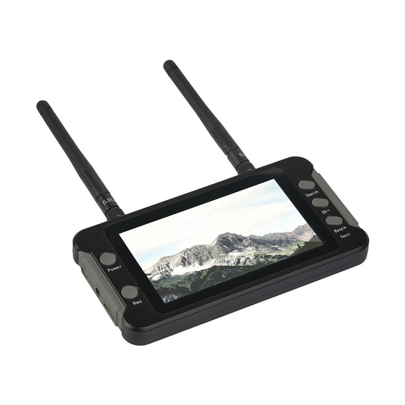 Foxeer 4.3" FPV Monitor 5.8G 40CH Dual Receiver with Built-in DVR, 1200mAh Battery, RP-SMA