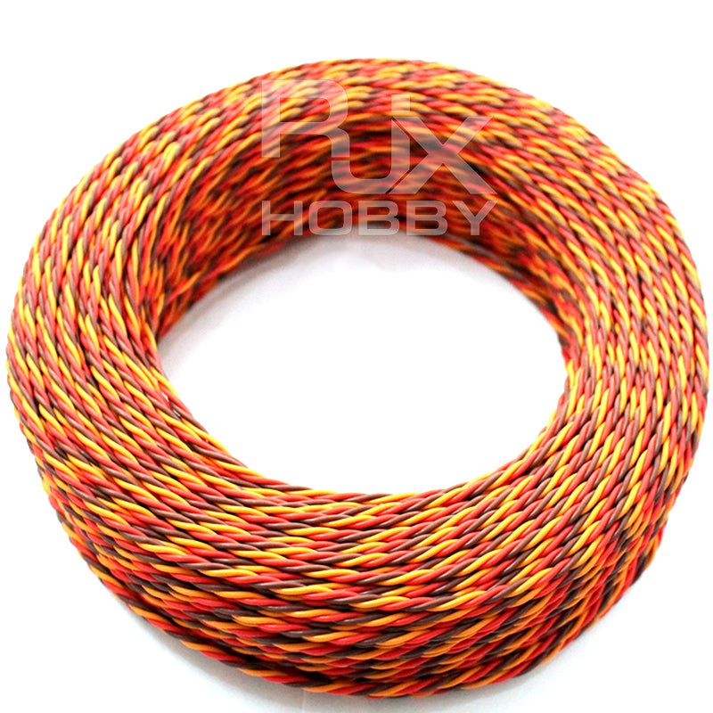 RJX 22AWG 60 Core 3 Way Twist Servo For UAV RC Airplane Accessorie Brown Red Orange