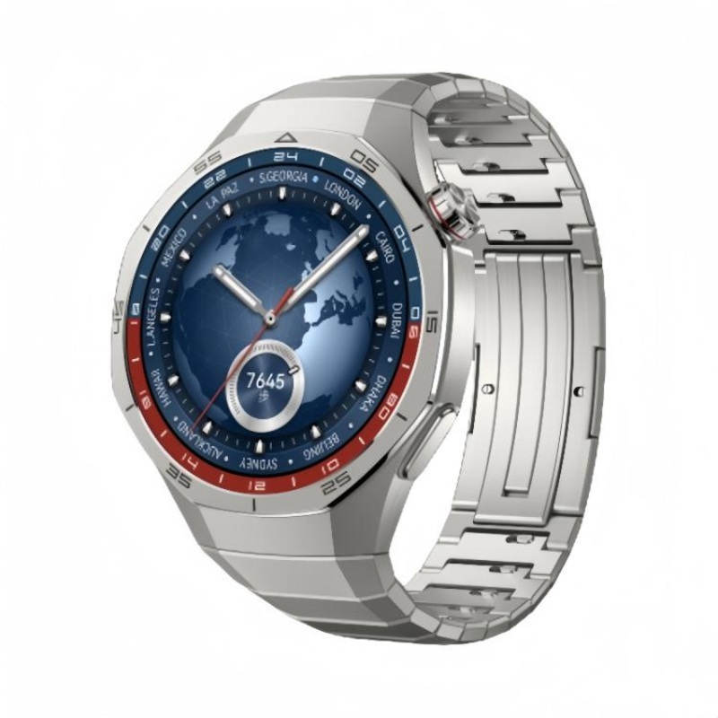 For Huawei Watch GT 5 Pro 46mm Arc One-beads Side-detachable Buckle Titanium Alloy Watch Band(Titanium Gray)