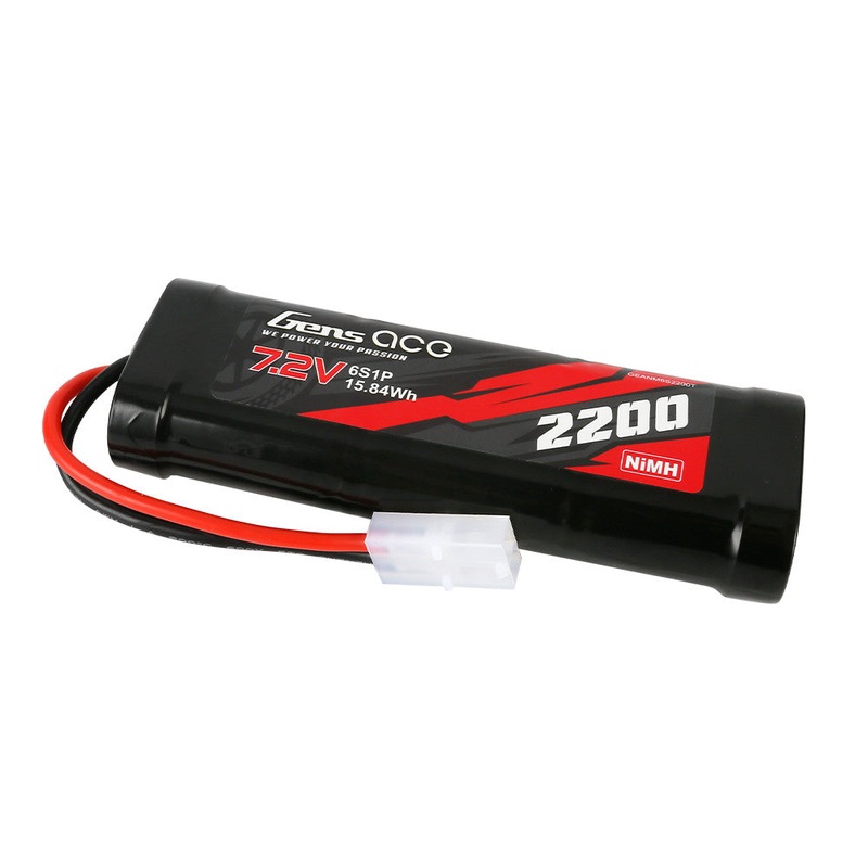 Gens ace 7.2V 2200mAh 6-Cell NiMH Battery Pack (6S1P) with Tamiya Plug/Connector for RC Cars