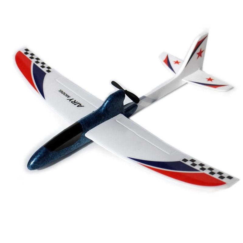 RC Airplanes Capacitor Electric Hand Throwing Glider DIY Airplane Model Hand Launch Throwing Glider Educational Toy for Children red
