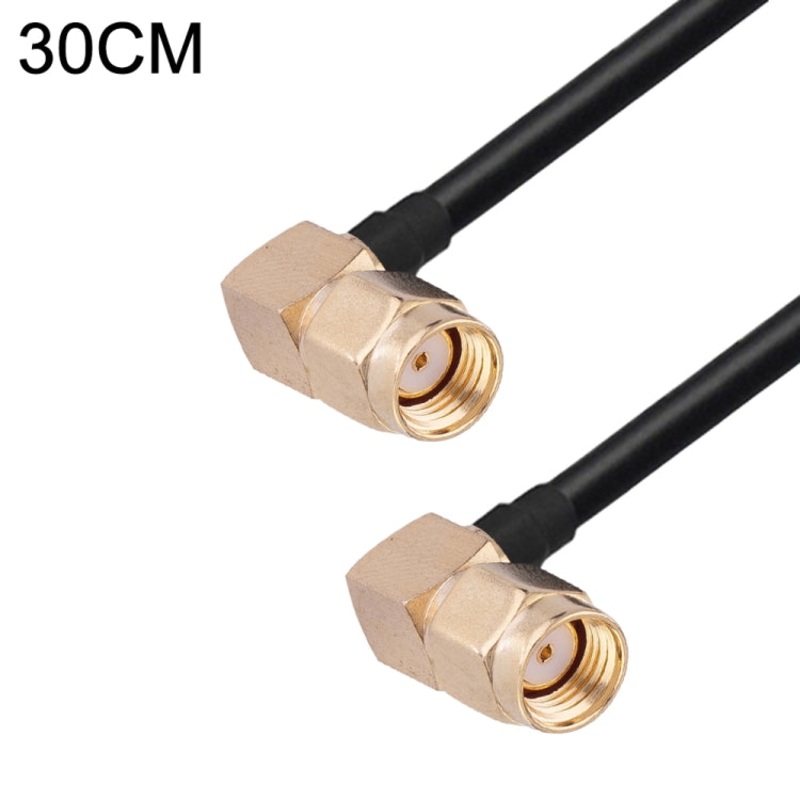 RP-SMA Male Elbow to RP-SMA Male Elbow RG174 RF Coaxial Adapter Cable, Length: 30cm