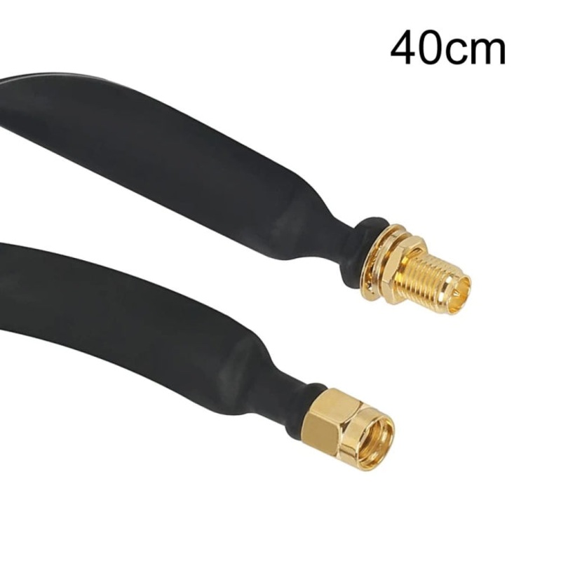 RP-SMA Male To Female Fiberglass Antenna Through Wall Adapter Cable Flat Window Cable(40cm)