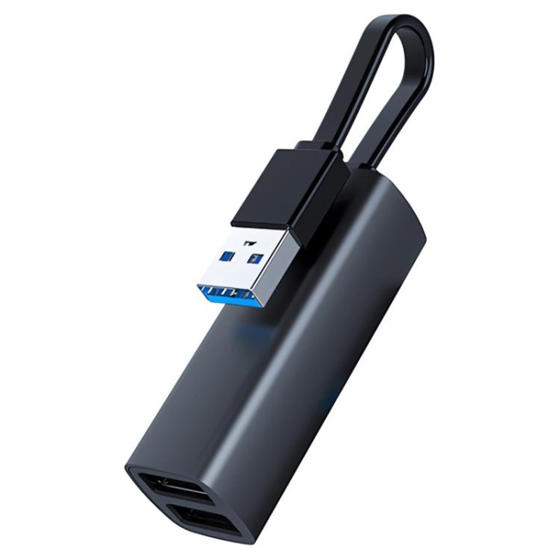 USB to USB3.0, Dual USB2.0, SD, TF Card Portable Multi-Functional Dock Station HUB Adapter(Black)