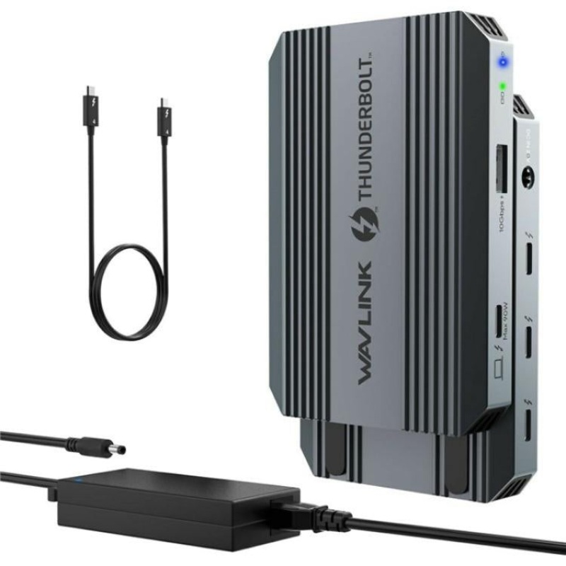 WAVLINK UTD49T 100W PD Input USB-A High Speed Data Transfer Adapter Thunderbolt 4 Hub(UK Plug)