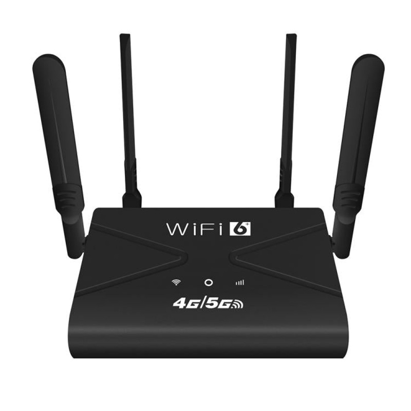 CPF907-L American Version 4 Antennas Single WAN Port WiFi6 Home Use Router 4G LTE WiFi Router, Plug:US Plug(Black)