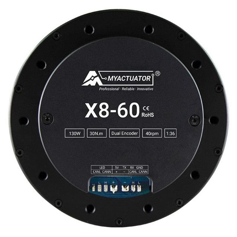 MyActuator RMD-X8-60 Brushless DC Servo Motor 48V 25Nm 36:1 Gear Ratio CAN BUS/RS485 Dual Encoder for Robot Arm