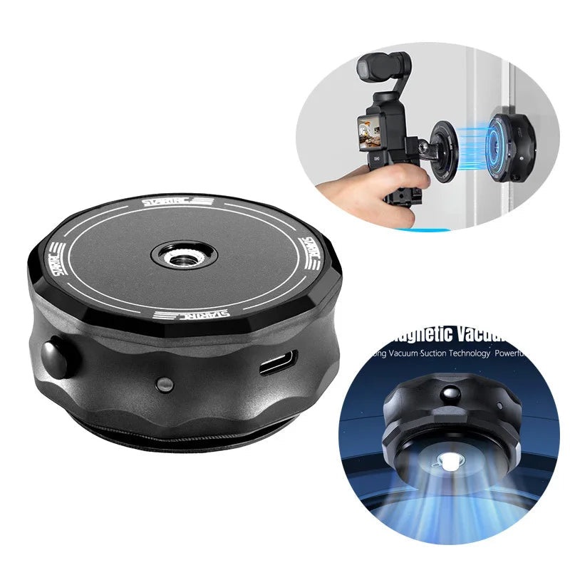 STARTRC Electric Magnetic Vacuum Suction Cup Mount Base for DJI Pocket 3, Action 5 Pro, Insta360 X4/GO3S/ACE PRO, GoPro Electric Magnetic