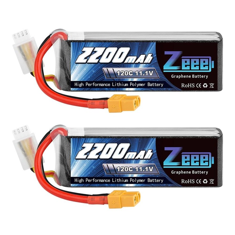 2units Zeee Lipo Battery 11.1V 3S 2200mAh - 120C RC Graphene Lipo Battery with XT60 Plug For FPV RC Helicopter Drone Boat Airplane XT60 Plug