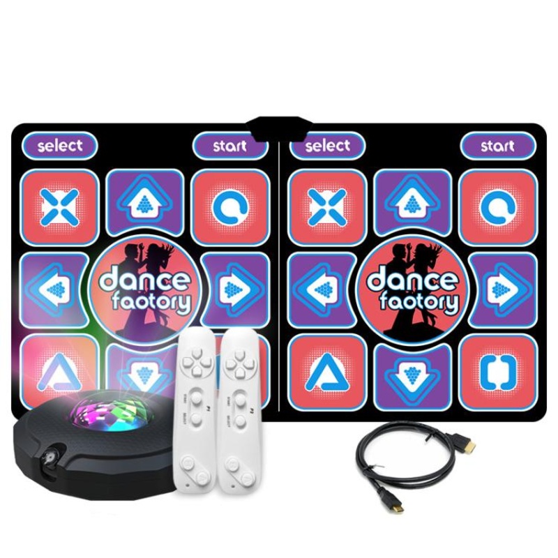 AR Motion-Sensing Dance Mat For TV & PC Wireless Dual-Player Fitness Game Pad With HDMI & 16GB Memory Card, Style: Couple Style