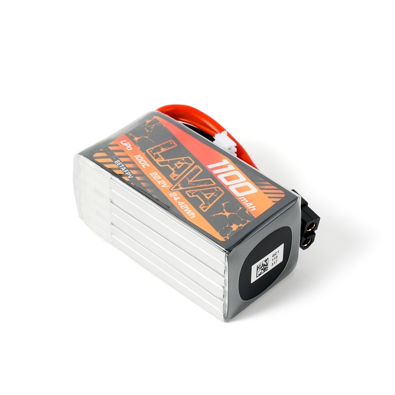 BetaFPV LAVA Series 6S 1100mAh 100C LiPo Battery XT60 22.2V 24.42Wh for FPV Drones