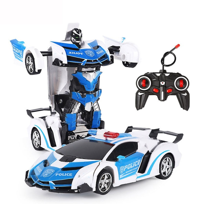 Electric RC Car Transformation Robots - Children Boys Girls Toys Outdoor Remote Control Sports Deformation Car Robots Model Toy Red