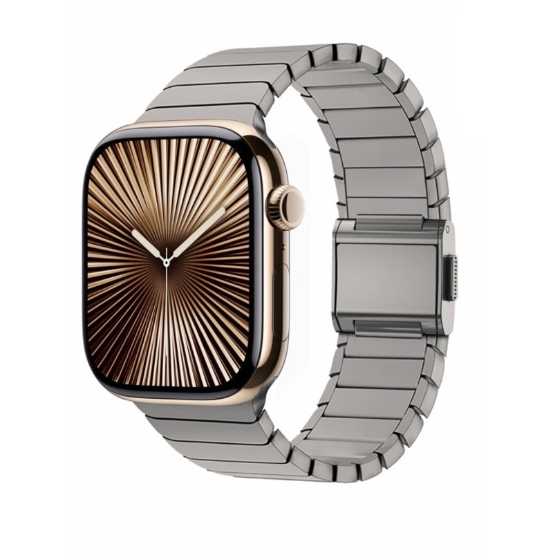 For Apple Watch 42mm / 41mm / 40mm / 38mm Bamboo Norman Buckle Titanium Alloy Watch Band(Natural)