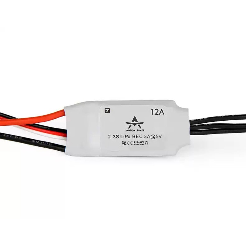 T-Motor AT12A Fixed Wing ESC 12A, 2-3S LiPo, Linear BEC 5V/2A, 15A Burst for RC Aircraft