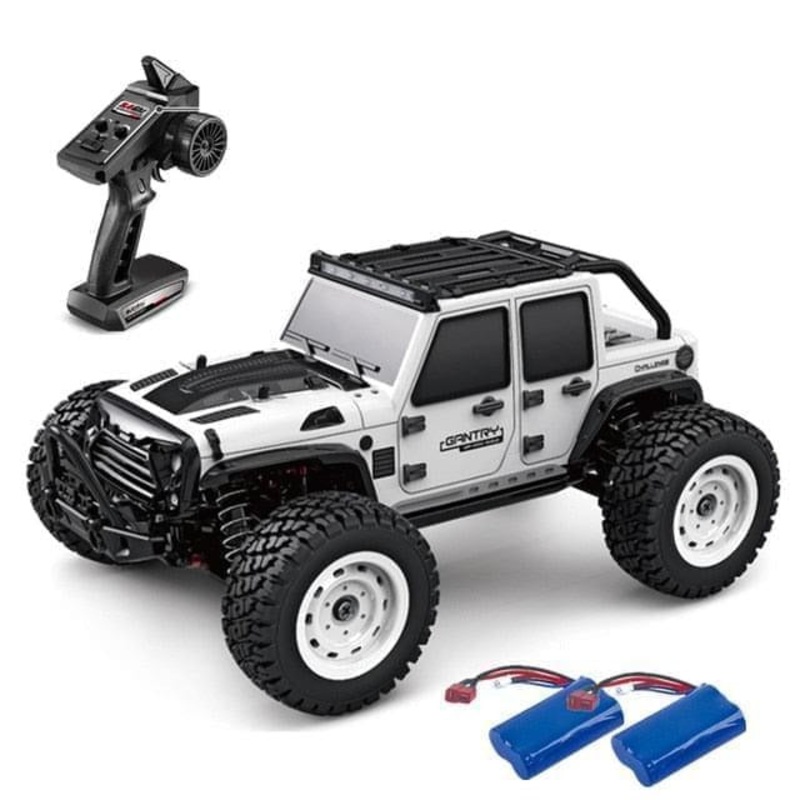 1:16 50KM/H Or 70KM/H 4WD RC Car LED Headlights 2.4G Waterproof Remote Control Cars High Speed Drift Monster Truck for Kids Toy 16103-White-1B