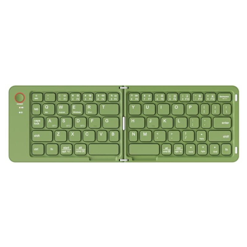 B023 Two Folding Portable Mini Wireless Bluetooth Keyboard Cell Phone Laptop Notebook Office Keyboard(Green)