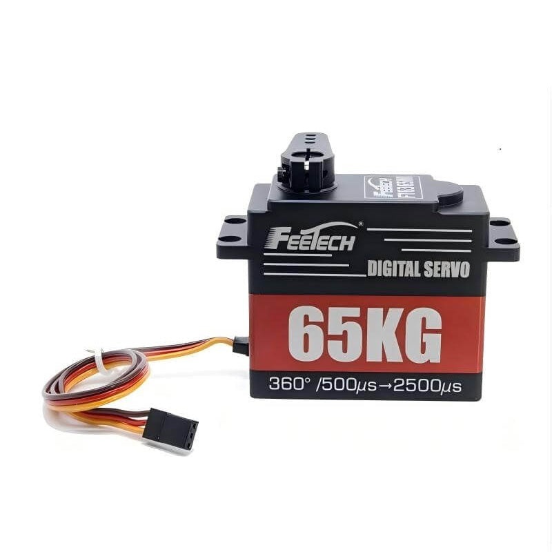 FEETECH FT6365 Servo Motor, 7.4V 65kg.cm 360 Magnetic Encoder Steel Gear, 4.88.4V PWM, Aluminum Case