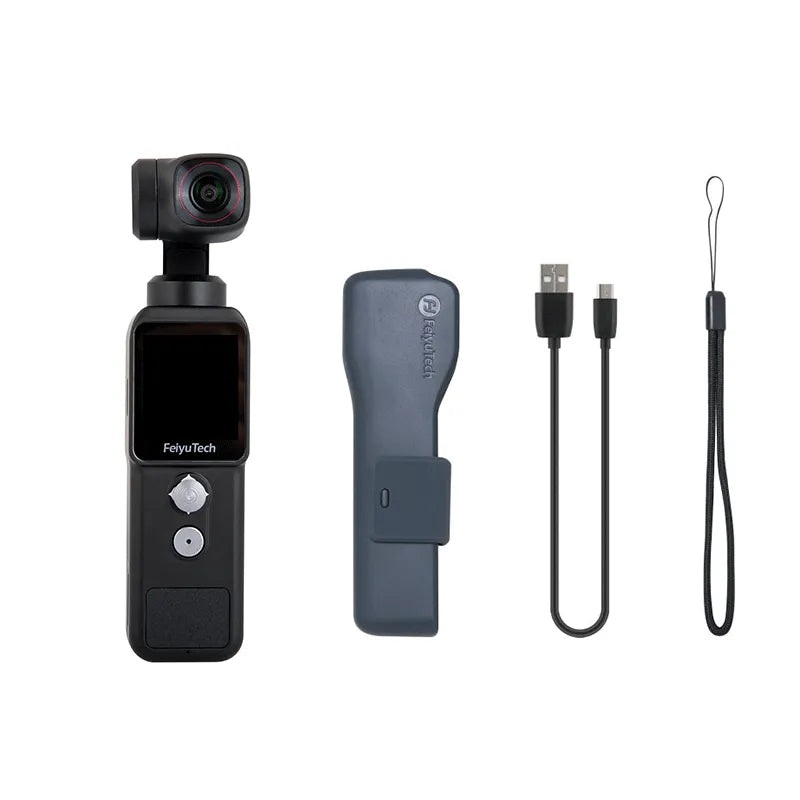 Feiyu Pocket 2 - Handheld 3-Axis Gimbal Stabilized 4K Video Action Camera with Mic 130 View 12MP Photo 4X Zoom Feiyu Pocket 2