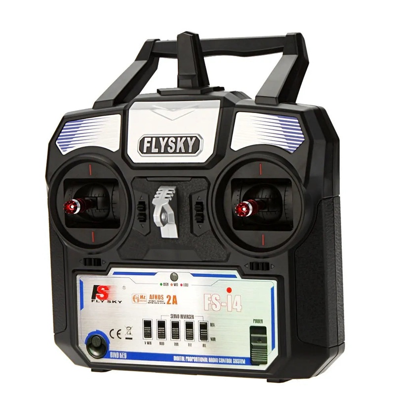 Flysky FS-i4 Transmitter - 2A 2.4GHz 4CH AFHDS Radio System for RC Helicopter Glider with FS-A6 Receiver FS-i4
