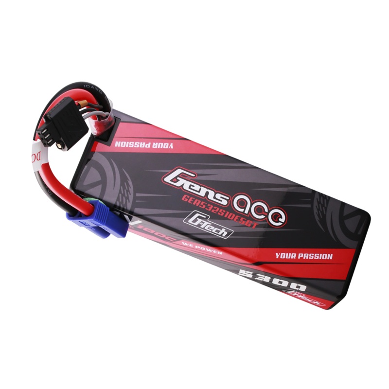 Gens ace 5300mAh 2S 7.4V 100C HardCase G-Tech LiPo Battery Pack with EC5 & G-Tech-3P