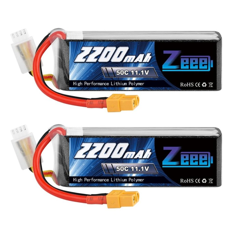 2units Zeee 2200mAh 3S Drone Battery - 11.1V 50C Lipo Battery with XT60 Plug For RC Quadcopter QAV250 Drone Boat Airplane FPV Battery
