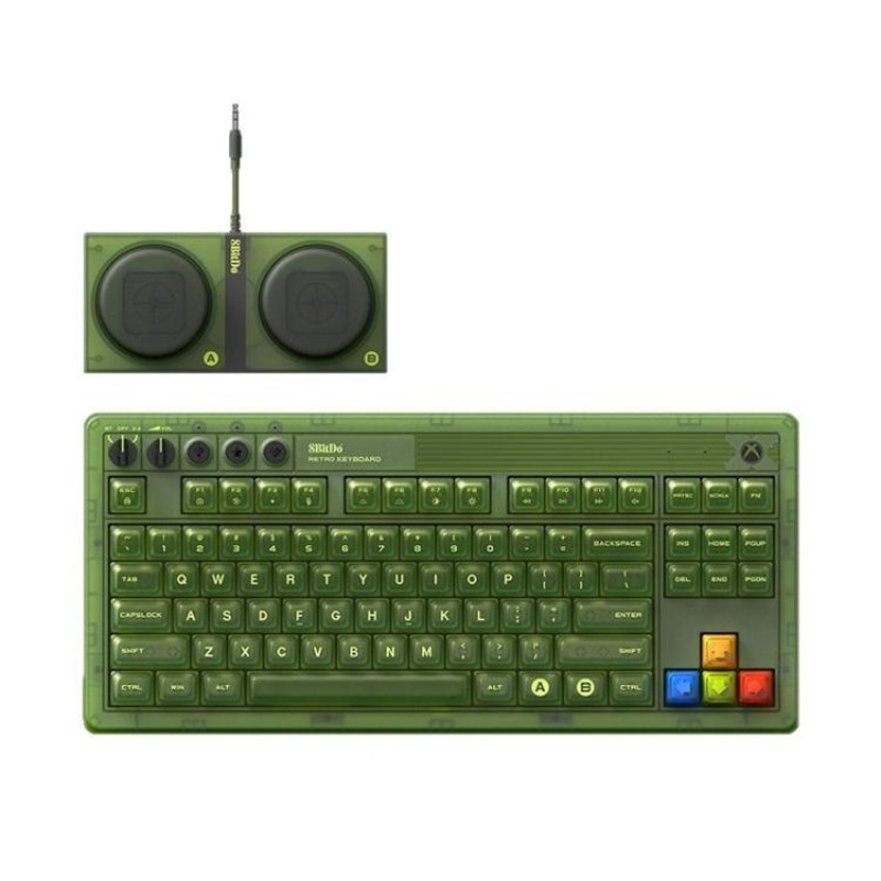 8BitDo Retro87 Mechanical Keyboard Retro RGB Lighting Green Transparent Keyboard With Large Keys