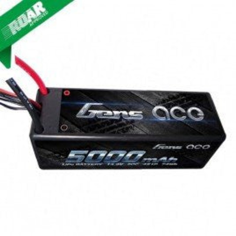 Gens ace HardCase LiPo Battery 5000mAh 4S 50C 14.8V Pack, 100C Burst, Deans Plug (14#)