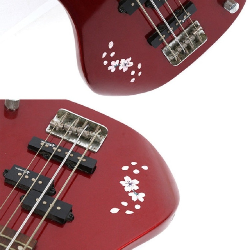 2 PCS Guitar Panel Stickers DIY Cherry Blossom Stickers Ukuleles Paste(Cherry Petals)