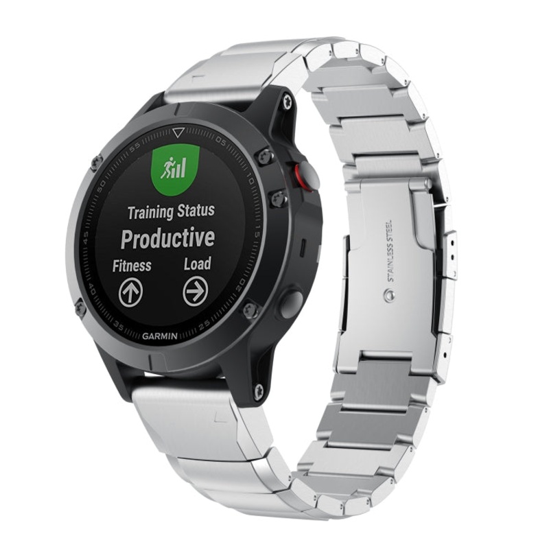 For Garmin Fenix 7S Solar Tortoise Shell 20mm Stainless Steel Watch Band(Sliver)