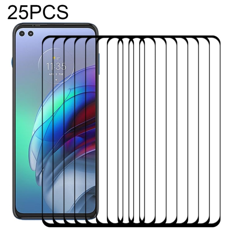 For Motorola Moto G100 25 PCS Full Glue Full Screen Tempered Glass Film