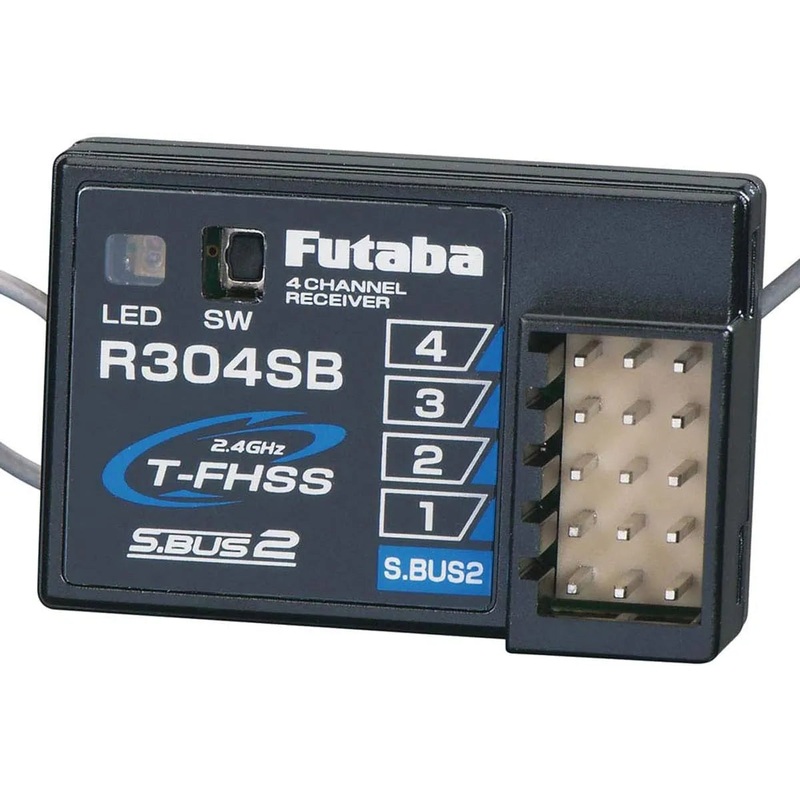 Futaba R304SB 4-Channel T-FHSS Receiver, Telemetry Support, 4.87.4V, for Surface RC Models