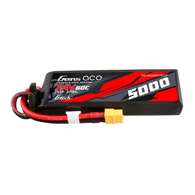Gens ace G-Tech 5000mAh 2S 7.4V 60C Short-Size LiPo Battery Pack with XT60 Plug (G-tech-3P)