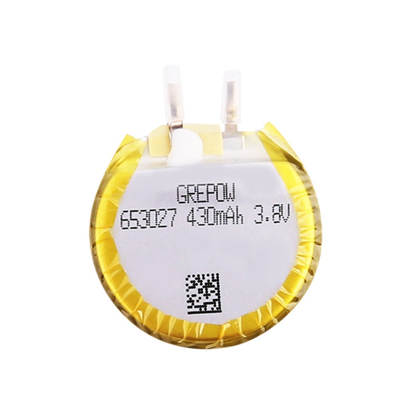 Grepow 6530027 3.8V 430mAh LiPo Battery (Round Shaped) 1S1P, 27.730.16.4mm, 7.7g