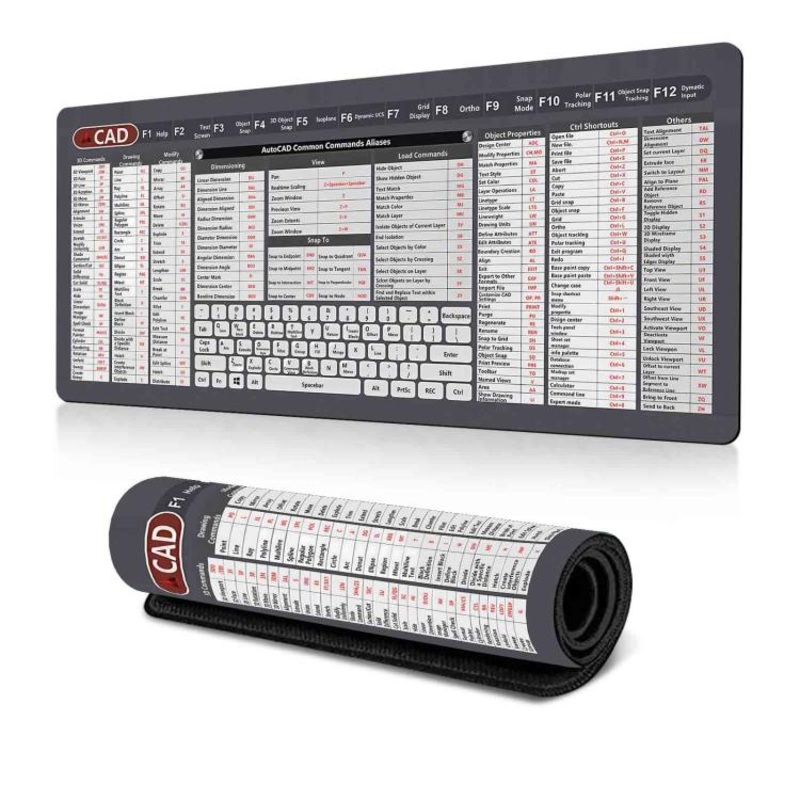 Keyboard Shortcut Desk Mat Mouse Pad Non-Slip Office Desk Pad With Computer Commands 400x800x3mm(No.9)