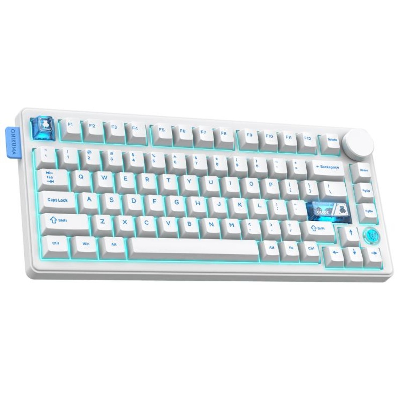 ONIKUMA MT706 81-Keys Hot Swappable Triple Mode Mechanical Keyboard(White)