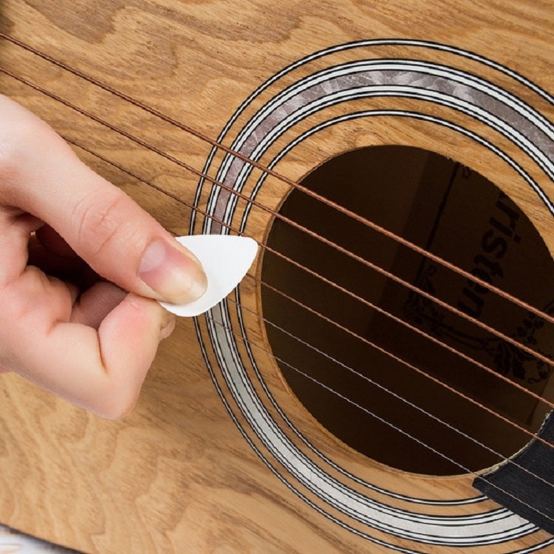 100 PCS Guitar Universal ABS Celluloid Pick Shrapnel Color Random Delivery(Celluloid 0.46mm)