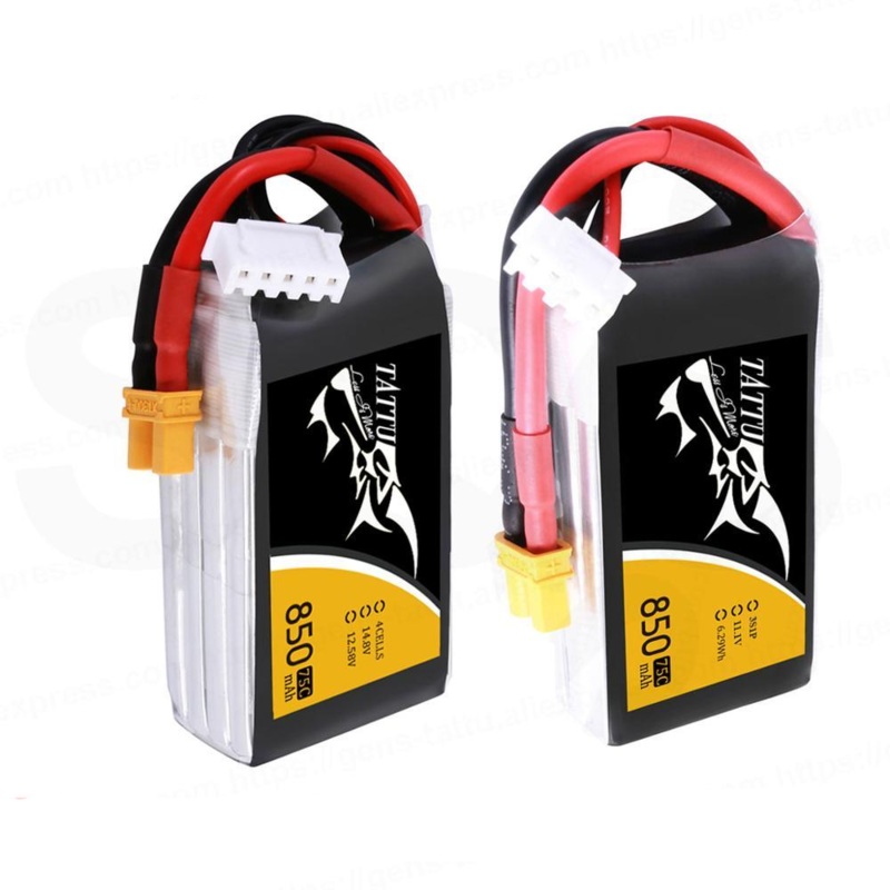 Ace Tattu LiPo Rechargeable Battery 850mAh 75C 45C 3S 4S 1P for RC FPV Racing Drone Quadcopter 850mah 75c 4s