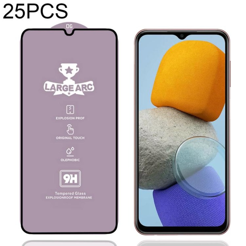For Samsung Galaxy F23 25pcs 9H 0.4mm High Aluminum Large Arc Tempered Glass Film