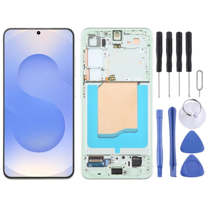 For Samsung Galaxy S25 SM-S931B OLED LCD Screen Digitizer Full Assembly with Frame (Green)