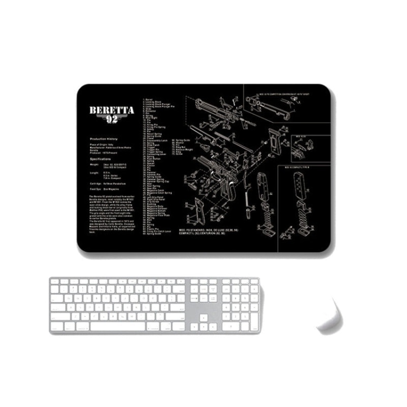 2 PCS Heat Transfer Non-Slip Single-Sided Office Gaming Mouse Pad 3mm(SPS-Beretta92-II)