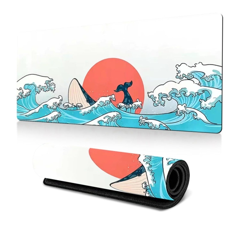 400x900x3mm Big Wave Gaming Mouse Pad Non-Slip Rubber Desk Mat(No.20)