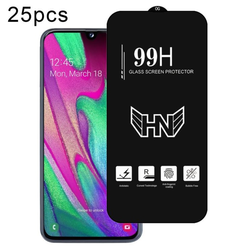 For Samsung Galaxy A40 25pcs High Aluminum Large Arc Full Screen Tempered Glass Film
