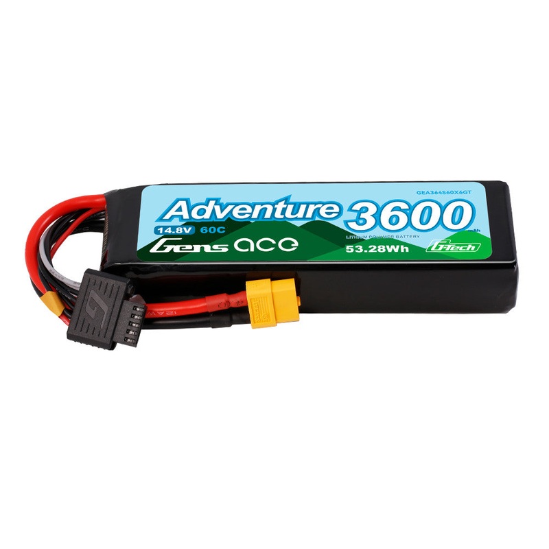 Gens ace Adventure Series 3600mAh 4S 14.8V 60C G-Tech LiPo Battery Pack with XT60 Connector