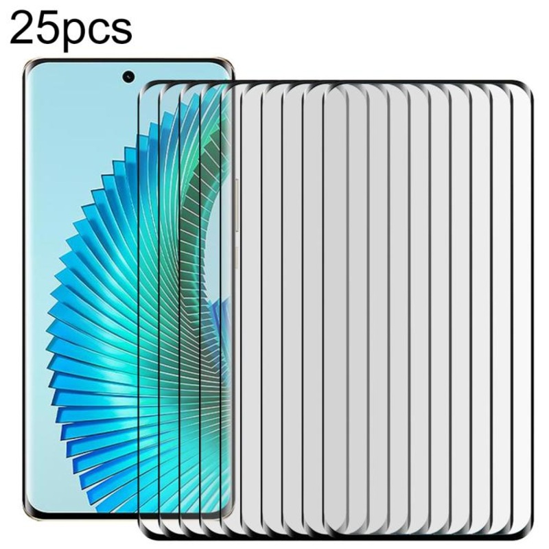 For Honor Magic6 Lite 5G 25pcs Full Glue 9H HD 3D Curved Edge Tempered Glass Film(Black)
